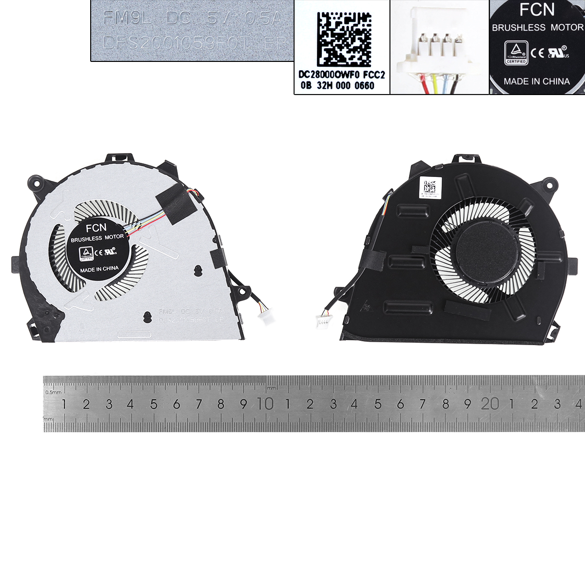 Picture of New Replacement CPU Cooling Fan For Lenovo  AIR 14ITL 2021 5V （ORG）. N/A Layout